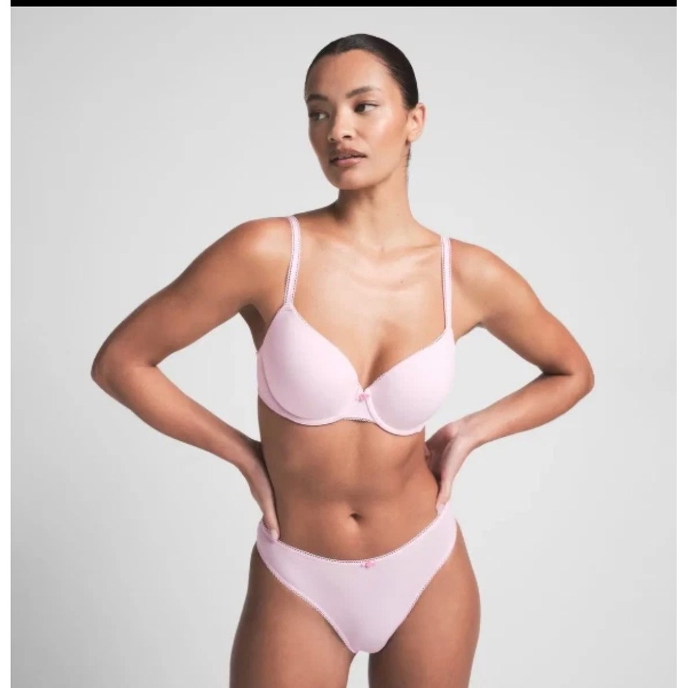 SKIMS Fits Everybody Picot Push Up Bra Cherry Blossom Tonalā 38DD DM-DEM-8443W